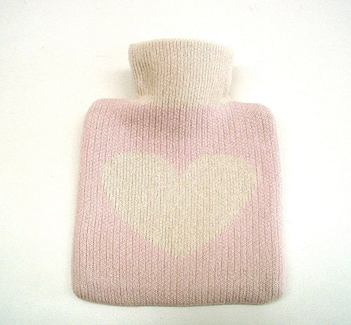 Baby Wärmflasche "HERZ" gestrickt Kaschmir und Merinowolle