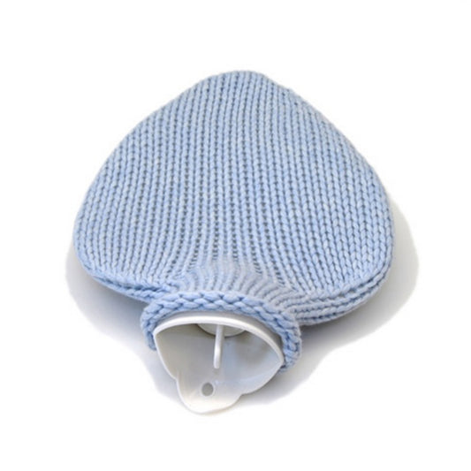 Wärmflasche Herz grob gestrickt aus Kaschmir, Merinowolle und Seide