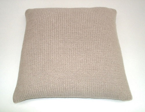 Kissen grob gestrickt aus Kaschmir, Merinowolle und Seide