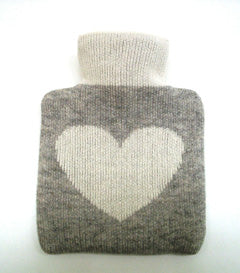 Baby Wärmflasche "HERZ" gestrickt Kaschmir und Merinowolle