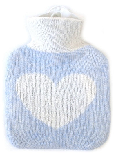 Baby Wärmflasche "HERZ" gestrickt Kaschmir und Merinowolle