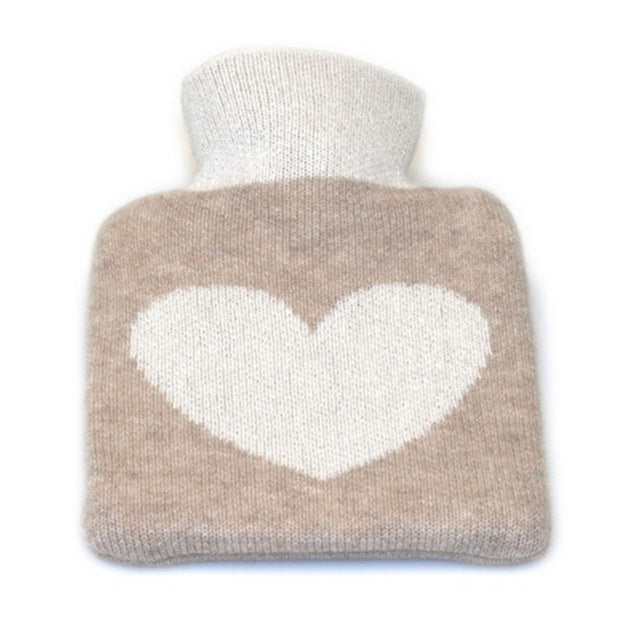 Baby Wärmflasche "HERZ" gestrickt Kaschmir und Merinowolle