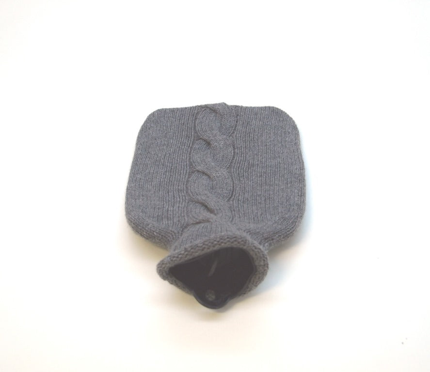 Wärmflasche gestrickt Zopf aus 100% Kaschmir