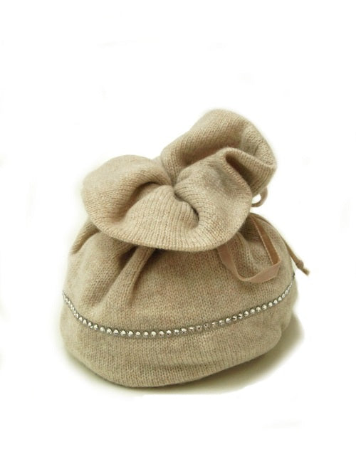 Duftkissen Beutel mit Lavendel fein gestrickt auf Kaschmir, Merinowolle und Seide