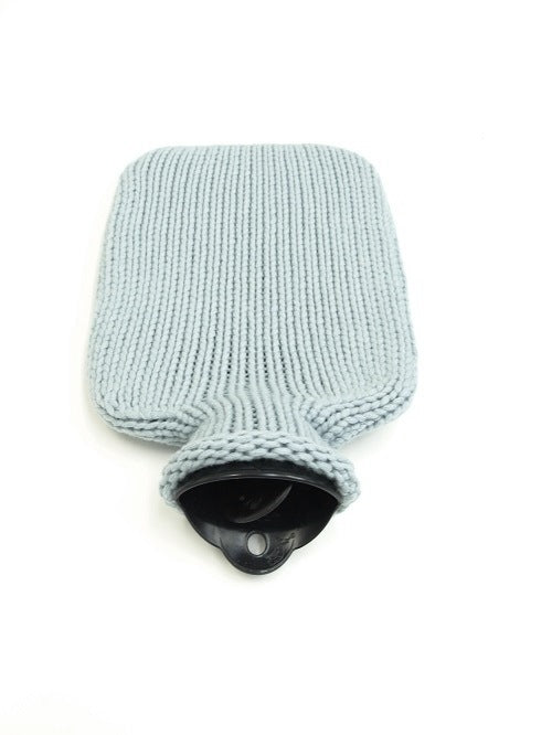 Wärmflasche grob gestrickt aus Kaschmir, Merinowolle und Seide